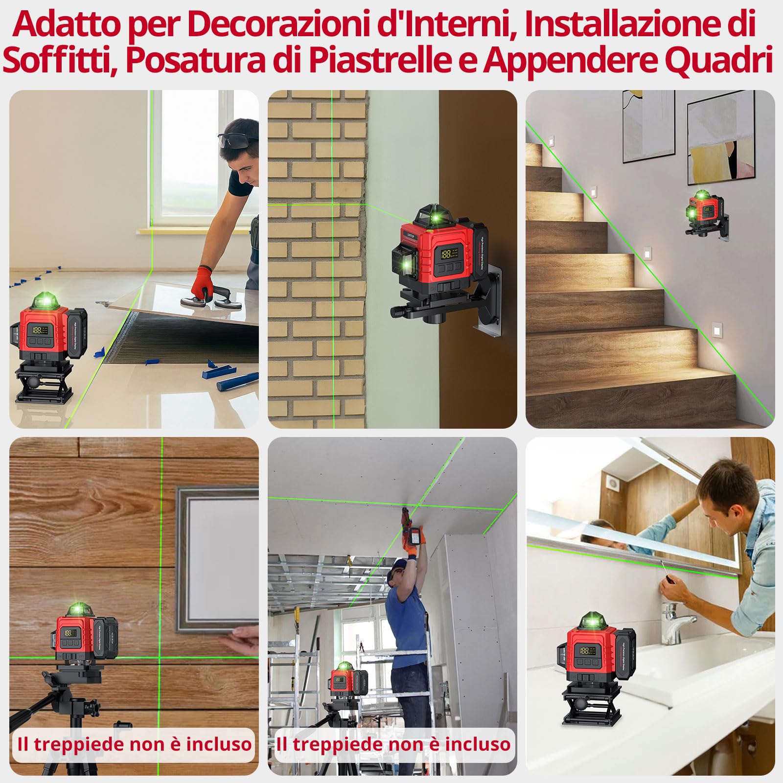 XUNTOP Livello Laser Autolivellante 16 Linee Verde Livella Laser 4x360° Autolivellante con Telecomando, 2 Batterie Ricaricabili, Supporto Magnetico, Base Regolabile, IP54, USB-C per Interni DIY