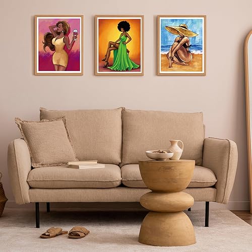 Miniatura 4 de Juego de 10 piezas de lienzo preimpreso, lienzo predibujado elegante, sexy, tema de dama, juego de pintura y sorbo para adultos y niños, kit de