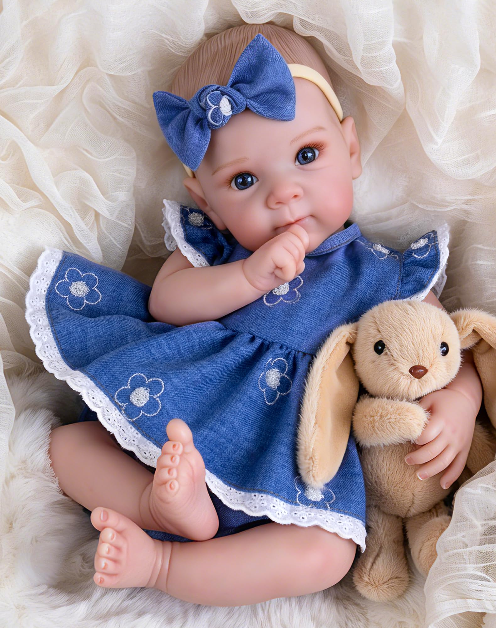 Aori Reborn Baby Dolls with Complete Accessories | Real Lifelike Newborn Baby Girl with Soft Cloth Body, Realistic Weighted Reborn Doll for Hugging, Playtime, and Gift Giving