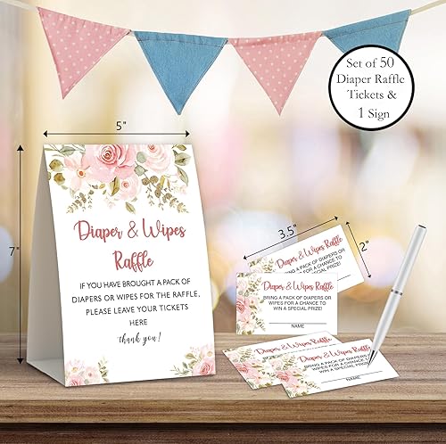 Miniatura 2 de Juego floral bohemio para baby shower, rifas de pañales, boletos para rifas de pañales para baby shower, centros de mesa de baby shower,