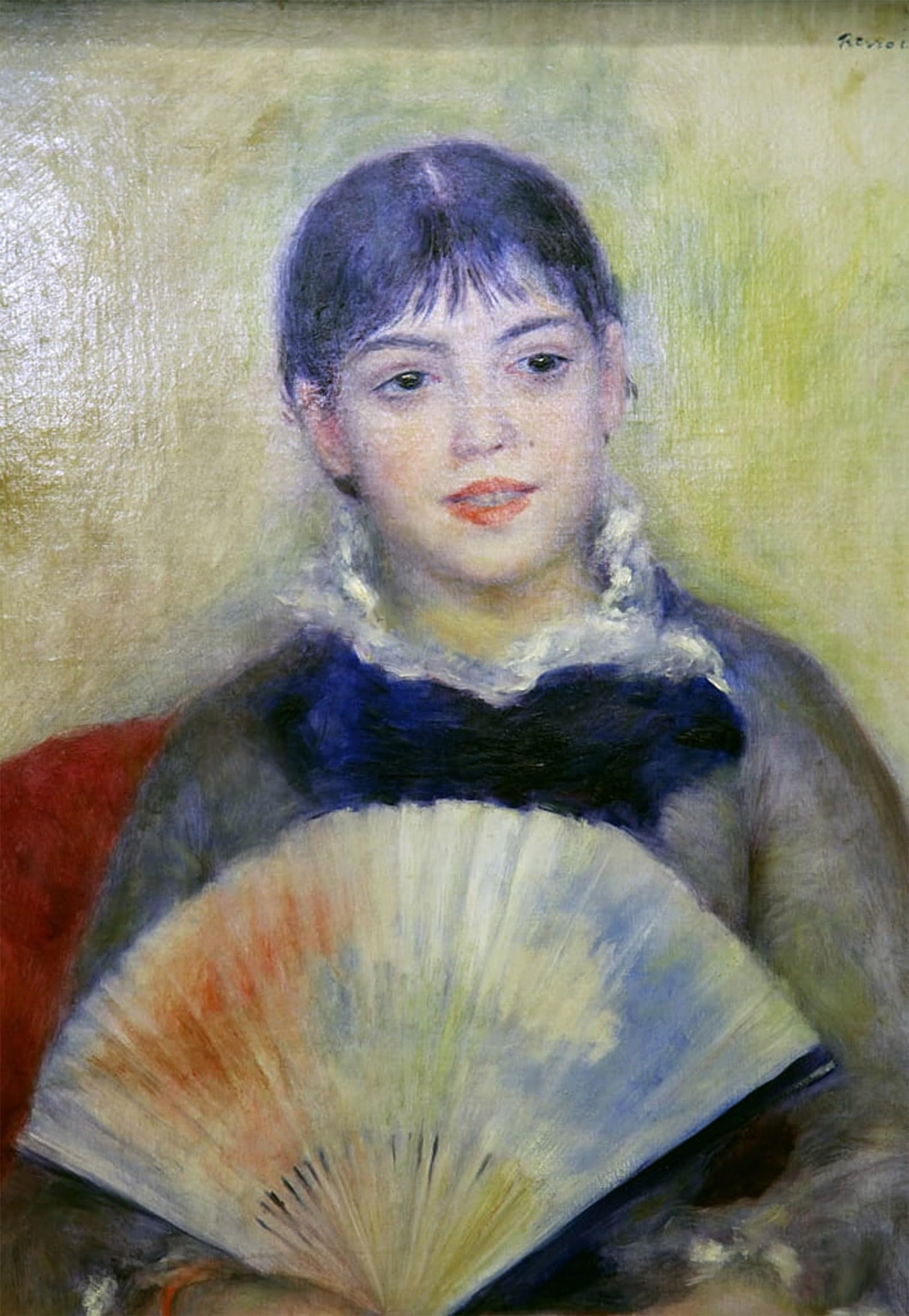 POSTERIIk Famous Print Pop Art Wall Art Graffiti Young Woman with a Fan' by Pierre Auguste Renoir Art Prints for Home Decor 60x90cm