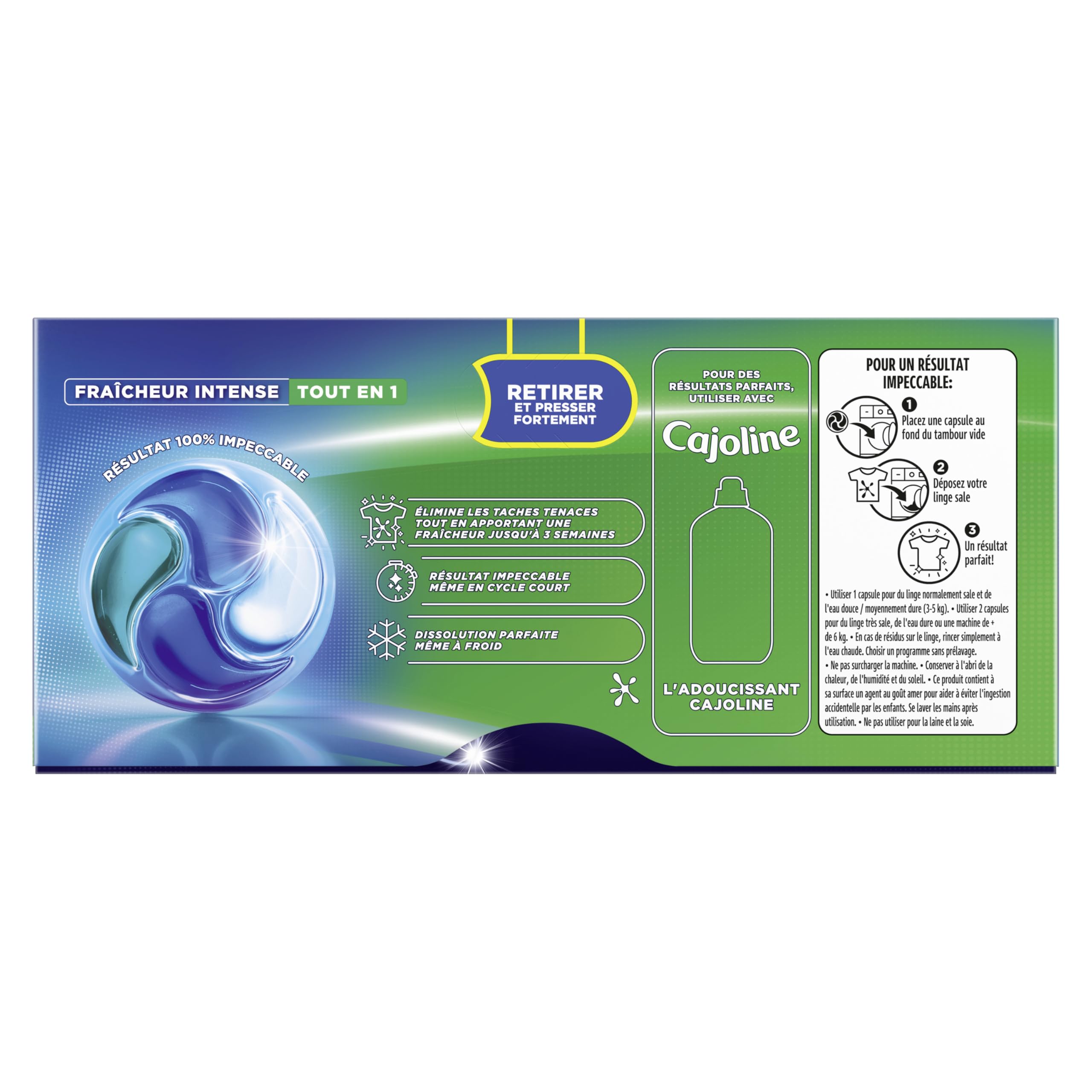 Skip - Capsules Lessive, Tout en 1, Fraîcheur Intense, 4x28 Lavages | Élimine les taches dès le premier lavage, efficace en cycle court et à froid, parfum longue durée, 112 capsules