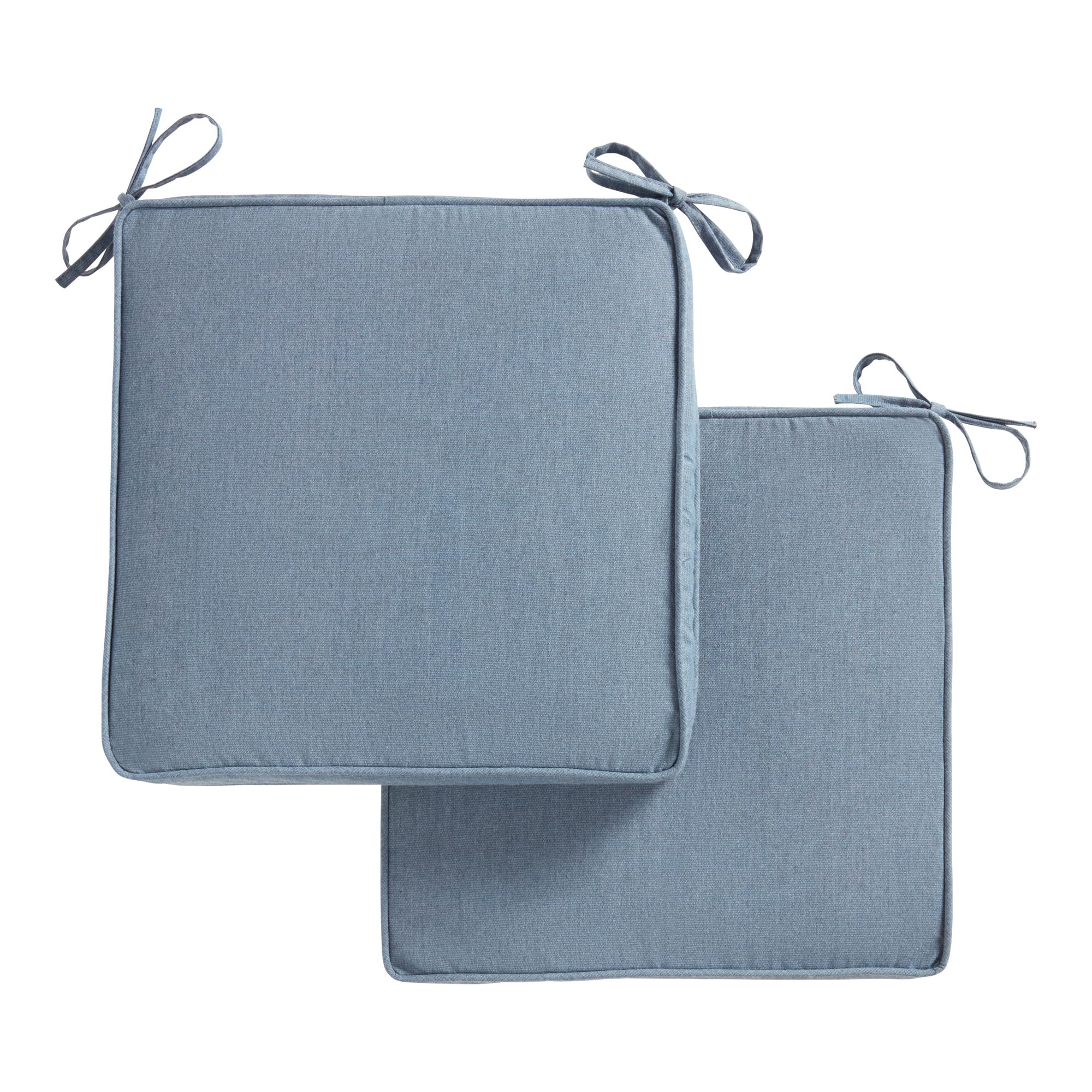 Sunbrella 17 in. Square Outdoor Corded Chair Pad, Spectrum Denim