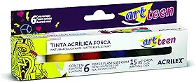 Acrílica Fosca Conjunto com 6 Cores, Acrilex, 035060000, Multicor