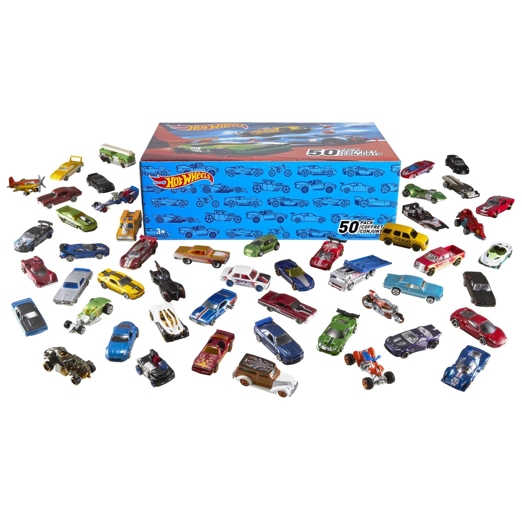 Hot WheelsToy Cars & Trucks, 50-Pack of 1:64 Scale Vehicles, Individually Packaged (Styles May Vary) (Amazon Exclusive)