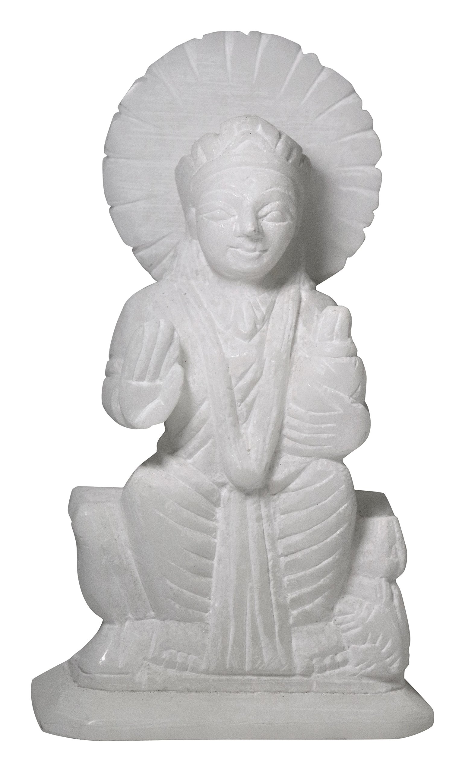 Vishwanath Murti Bhandar Stone Goddess Laxmi Idol (16 cm x 13 cm x 4 cm, White)