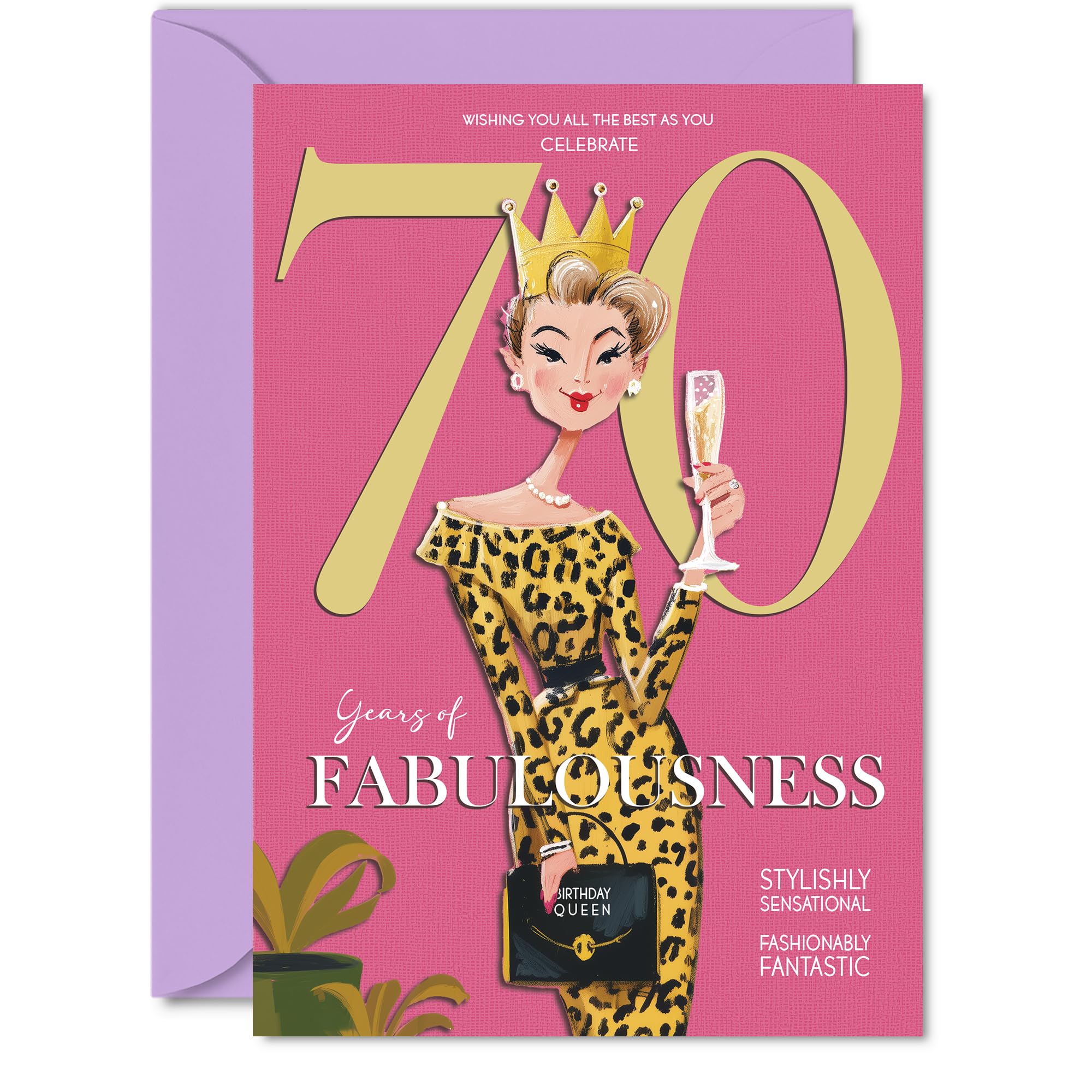 70th Birthday Cards for Women - Years Of Fabulousness - Happy Birthday Card for 70 Year Old Woman Granny Nan Grandma Sister, A5 Bday Greeting Cards
