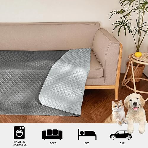 Miniatura 4 de NICETOWN Manta 100% impermeable para perro, funda de cama suave para mascotas, reversible de doble cara, protege muebles, sofá, auto para cachorros,