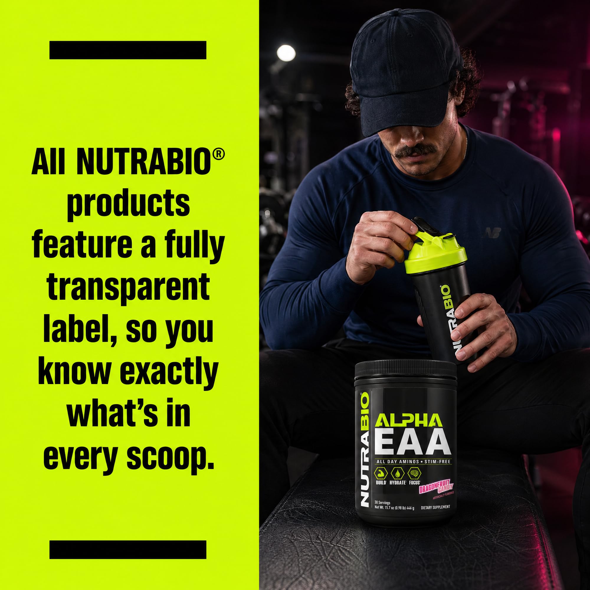 NutraBio Alpha EAA - 30 Porzioni (Caramella di Frutta del Drago)