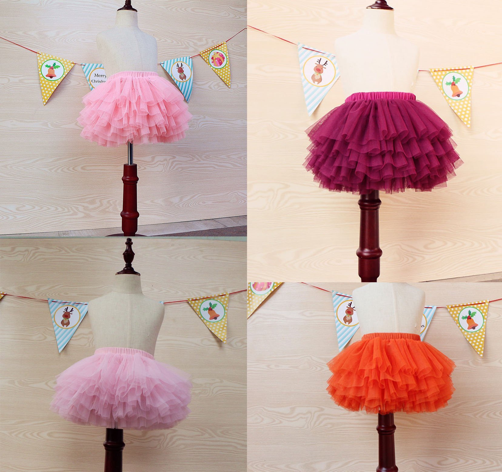 Falda tutú para bebé niña niño 6 capas Tulle faldas 1-8T - naranja - 4-5 años