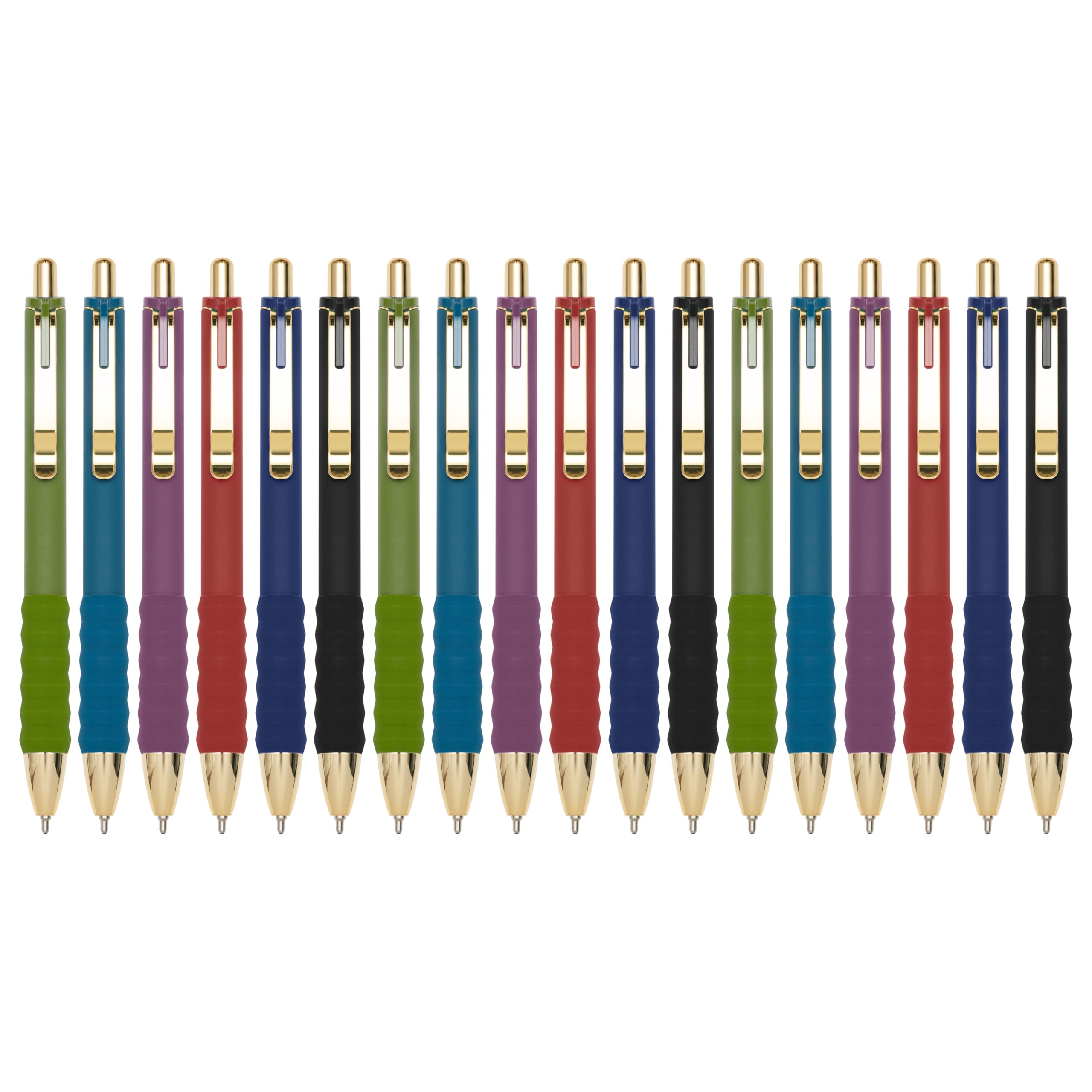Linbsunne Ballpoint Pens Black Medium Point 1mm Pen with Super Soft Grip Ball Point Pen for Men Women Retractable Pens (Vintage-18 pcs)