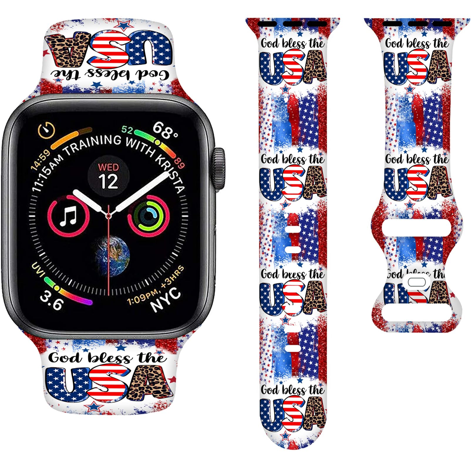 Sport Bands Compatible with Apple Watch Band 38MM 40MM 41MM 42MM 44MM 45MM 49MM, Silicone Strap Compatible with iWatch Bands Ultra Series SE 9 8 7 6 5