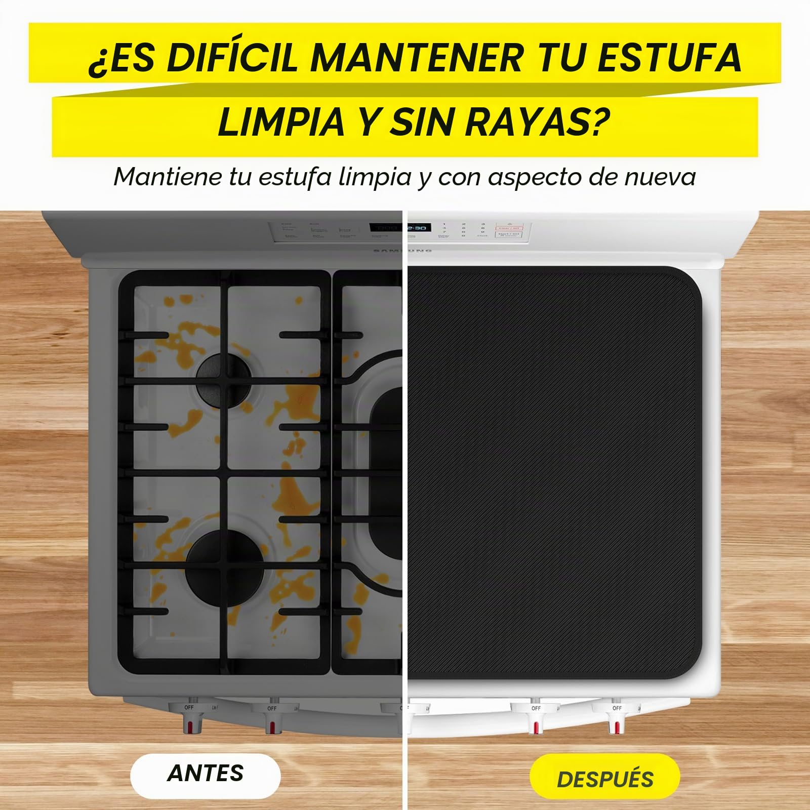 FLASLD Cubierta de Quemador de Estufa de Gas Tapete de Tela Suave, 29.5×21 Pulgadas Plegable Fácil de Limpiar Protector de Estufa de Gas, Cubiertas de Estufa Anti Polvo, Protector Superior Lavable