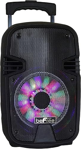 beFree Sound Altavoz portátil del partido de Bluetooth de 8 pulgadas con USB, SD y luces reactivas