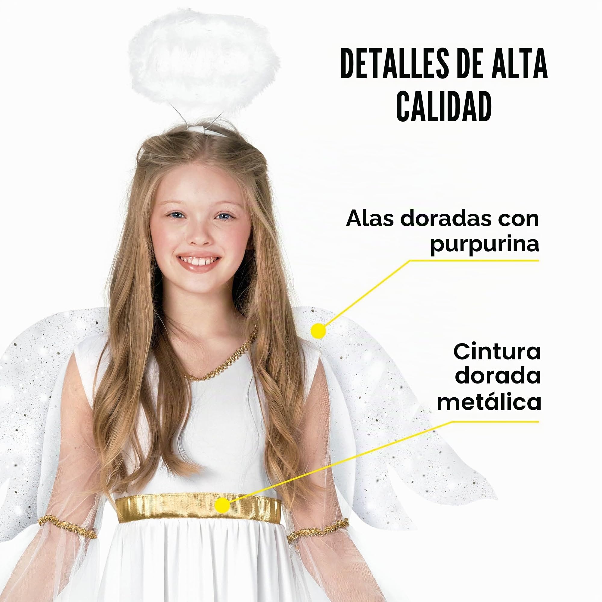Morph Disfraz Angel Niña, Disfraz Angelito Halloween Niña