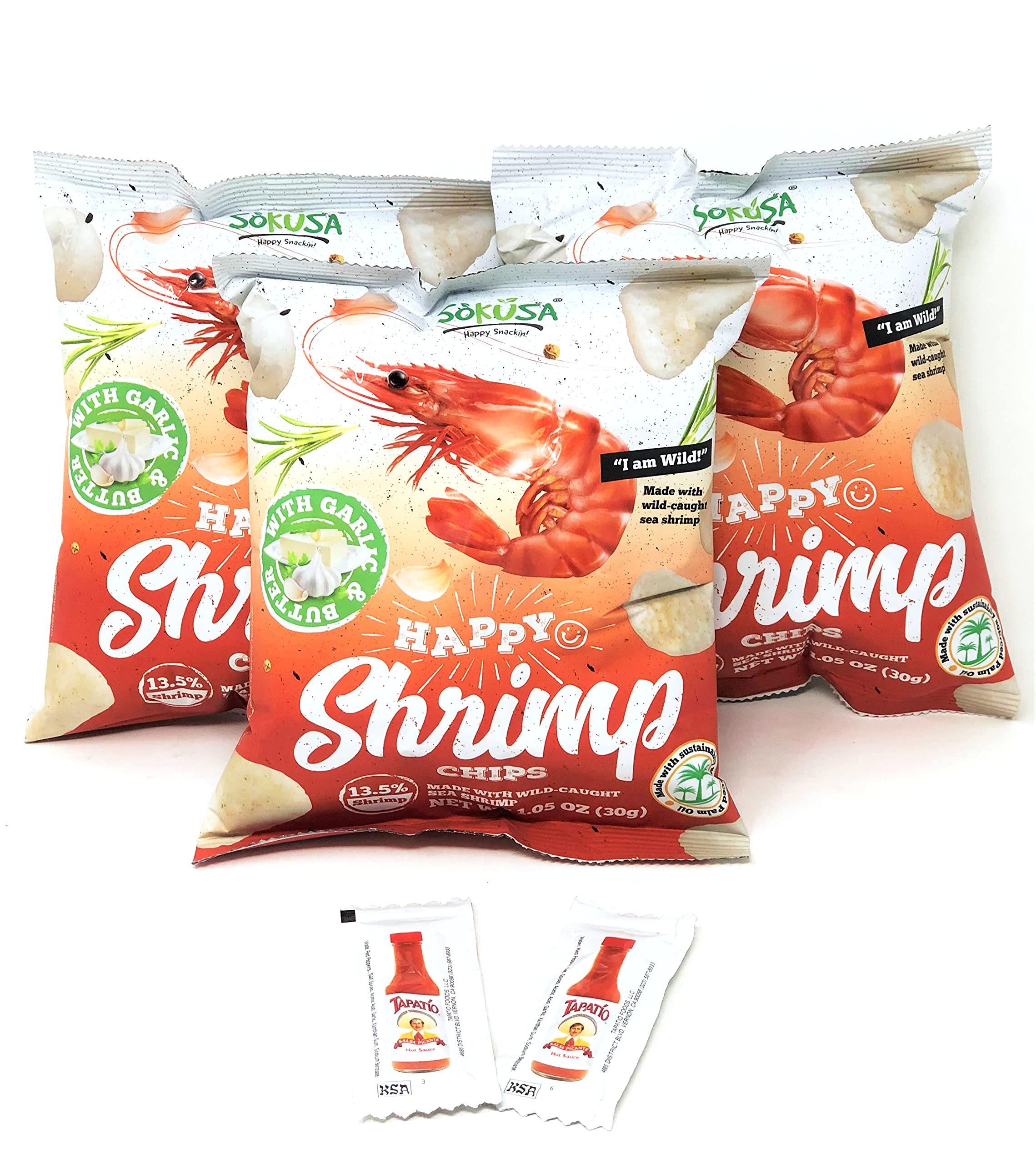 Buy DTTB Sokusa Happy Shrimp Chips Made with Wild Caught Sea Shrimp