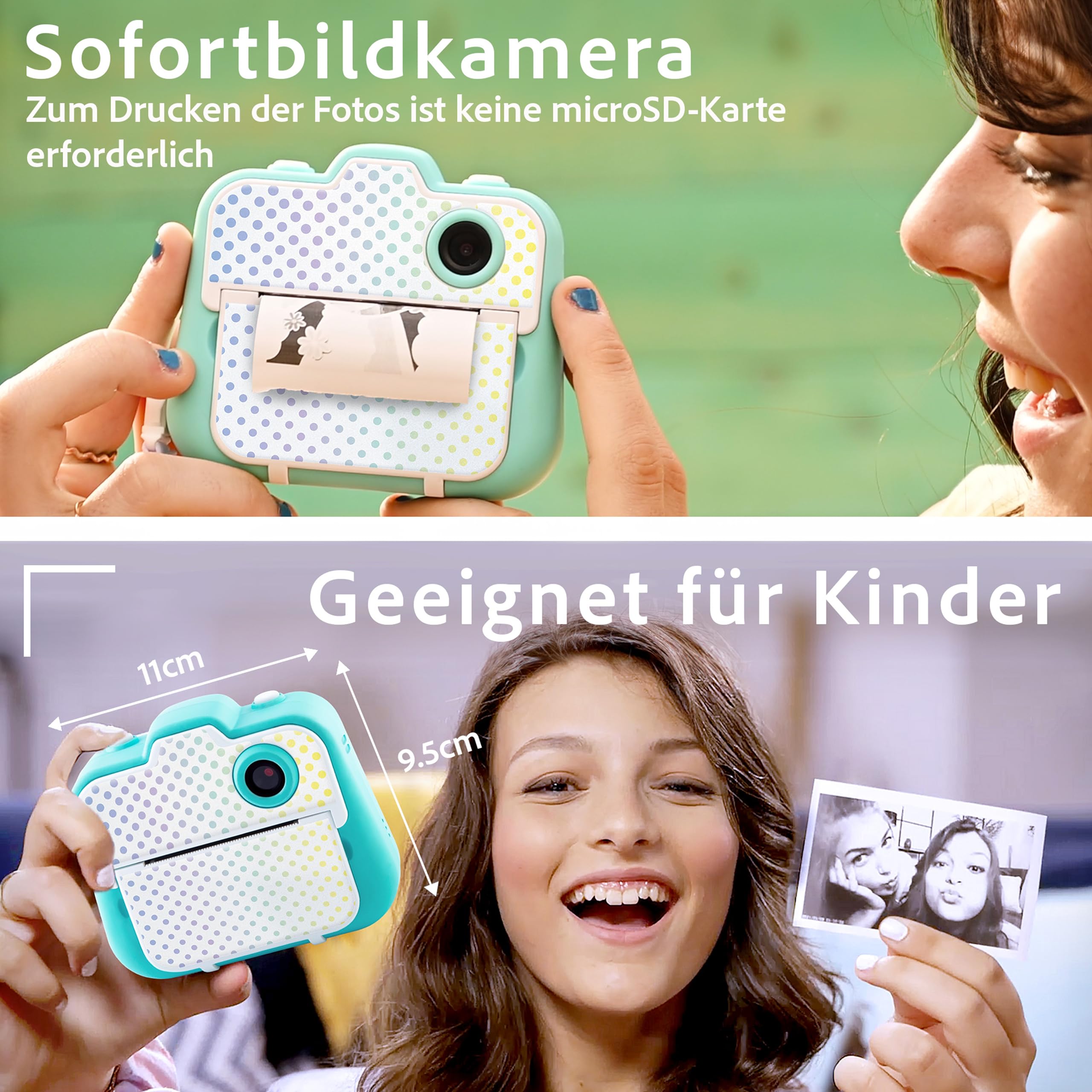 Canal Toys Photo Creator 3-in-1 Sofortbildkamera Türkis Selfie- und Videokamera Geschenkkamera Kinder ab 8 Jahren 250 Aufnahmen