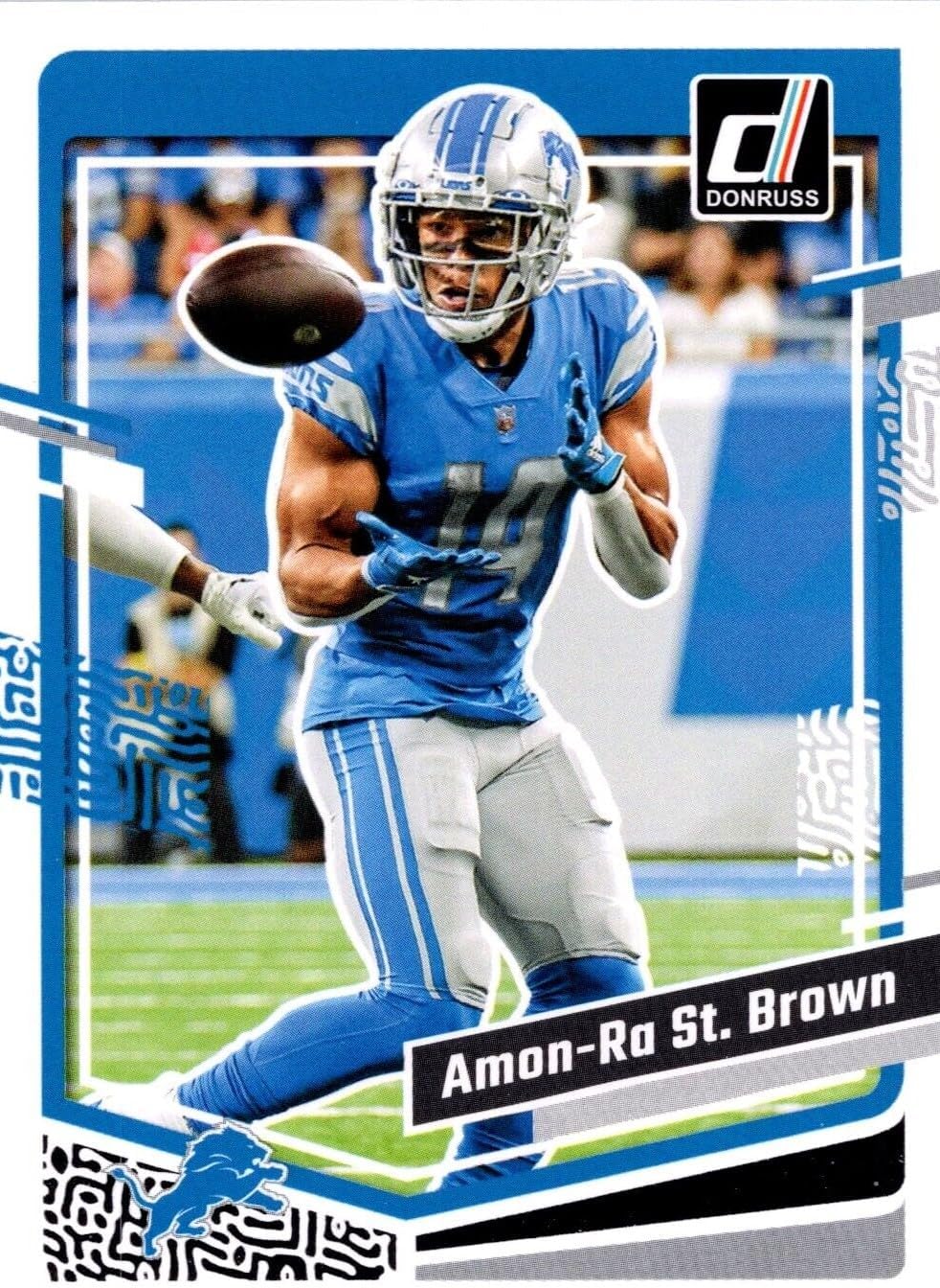 Amon-Ra St. Brown 2023 Donruss Football Series Mint 3rd Year Card #96 Picturing this Detroit Lions Star in his Blue Jersey
