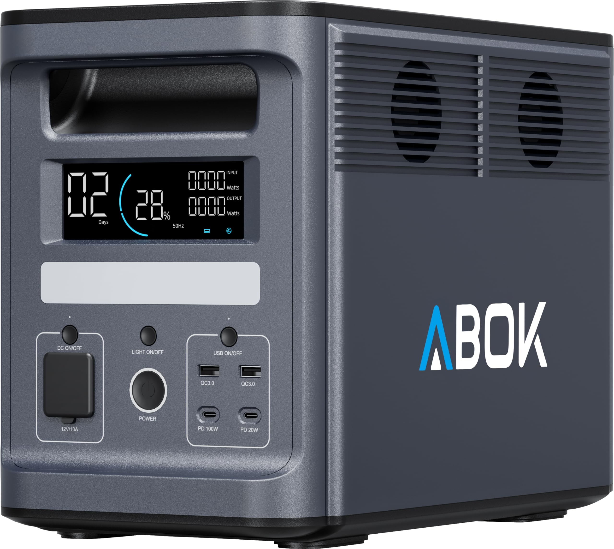 ABOK Ark2000 Powerstation 1536Wh LiFePO4, erweiterbar auf 4,6kWh, 1,3h 0–100% Schnellladung, 2000W AC Solargenerator mit UPS & App-Steuerung für Camping, Notfälle, Wohnmobile & Off-Grid