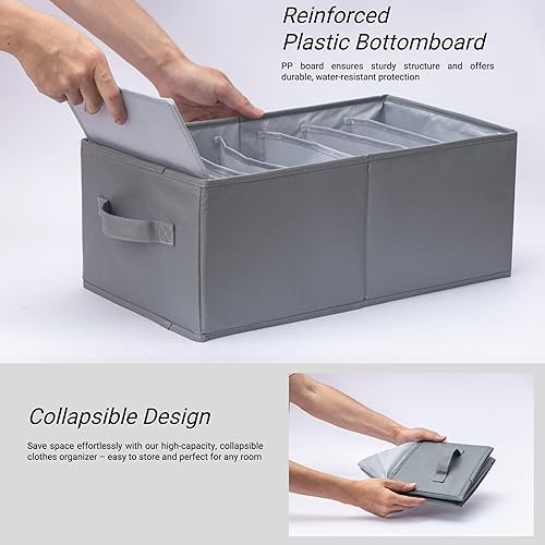 Miniatura 4 de Paquete de 2 organizadores grandes para armario, organizador de cajones, organizador eficiente de jeans para armario, organizadores versátiles de