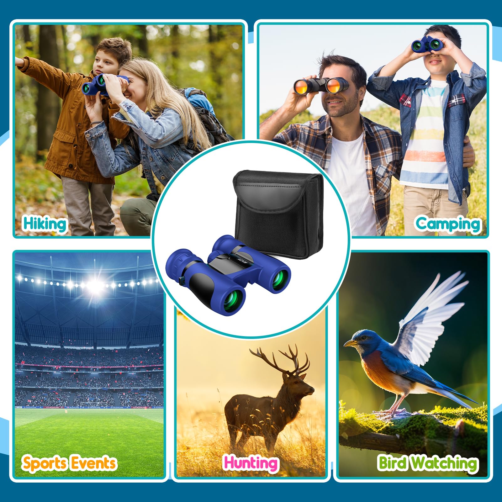 DejaNard Binocolo per Bambini 3-13 Anni, Giocattolo da Esterno, Cannocchiale, Regalo per Bambini 3-12 Anni