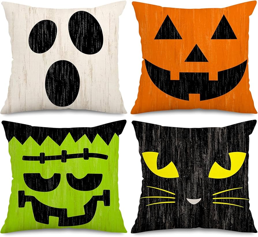 Amazon.co.jp: Whaline ハロウィンクッションカバー 18 x 18インチ