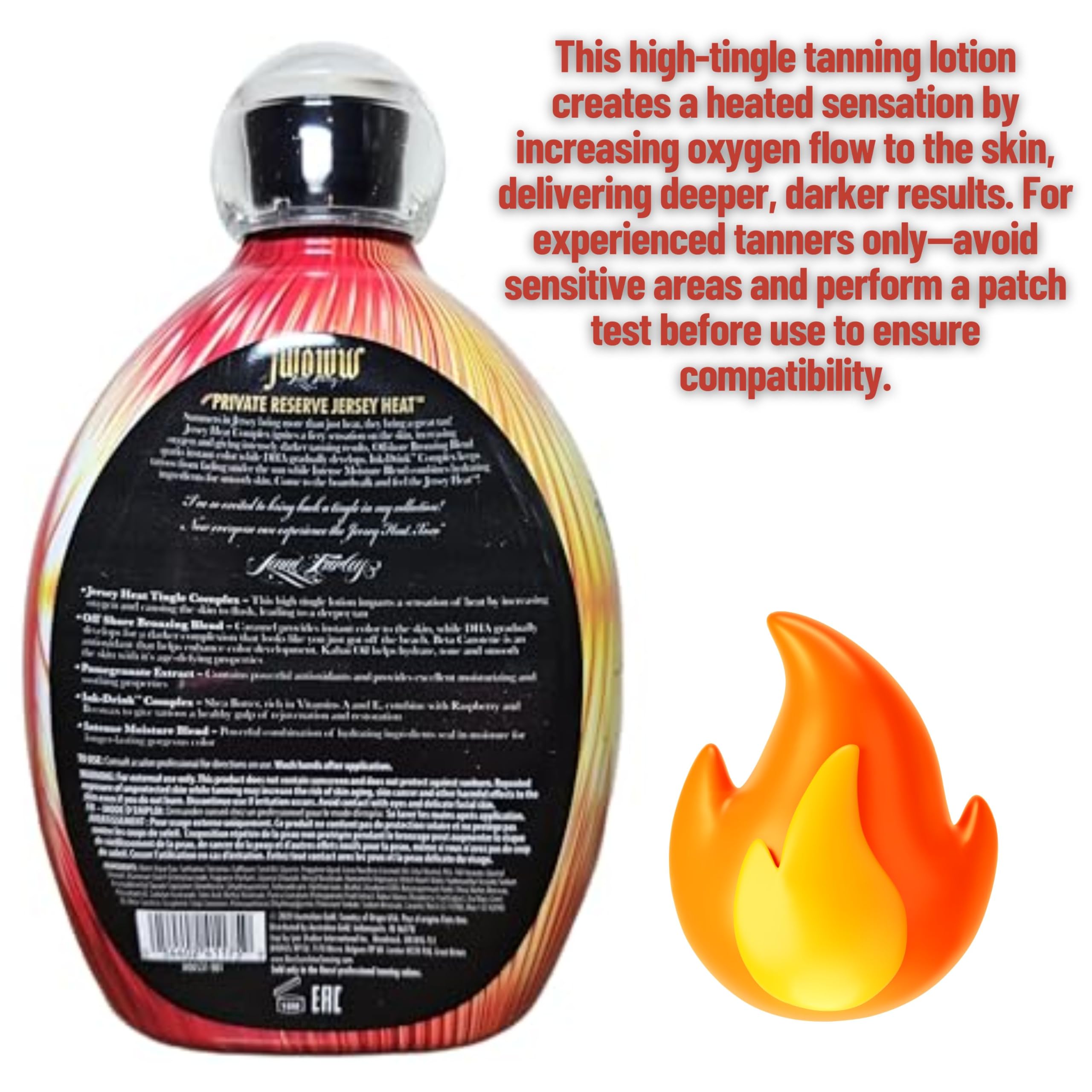 Australian Gold Jwoww Jersey Heat Hot Tingle DHA Bronzer Tanning Bed Lotion 13.5 ounces
