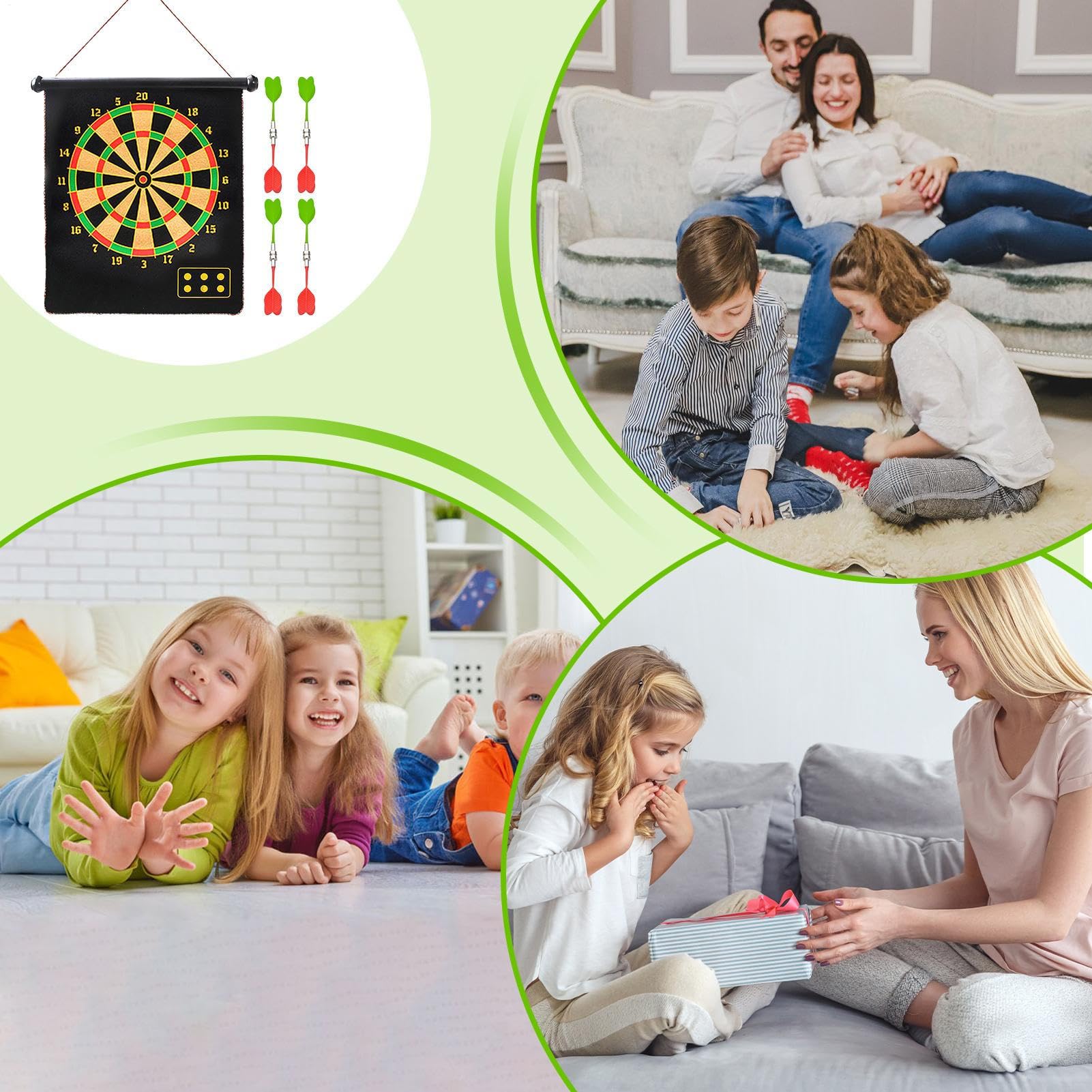 Kids Dart Board, Dart Board für Kinder - Party Play Game Indoor Outdoor,Magnetisches Dartboard doppelseitiges -Brettspiel für Kinder Erwachsene im Innen- und Außenbereich