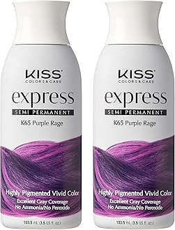Express Semi-Permanent Hair Color – Vivid, Highly Pigmented Dye for Vibrant Hair, Gentle Formula, Gray Coverage, pH Balanced, 23 Intermixable Shades, All Hair Types (3.5 oz, Purple Rage, 2 Count)