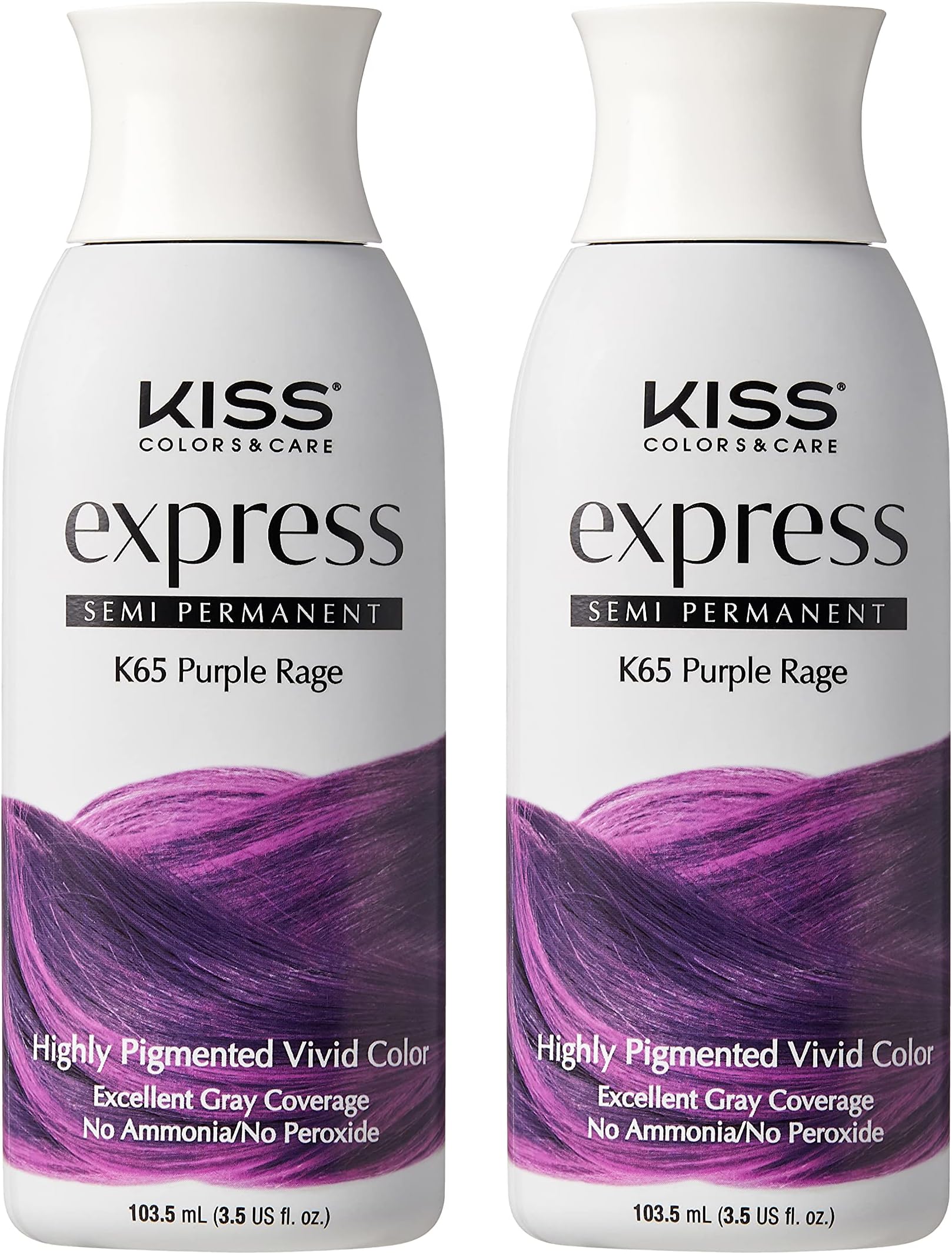 Express Semi-Permanent Hair Color – Vivid, Highly Pigmented Dye for Vibrant Hair, Gentle Formula, Gray Coverage, pH Balanced, 23 Intermixable Shades, All Hair Types (3.5 oz, Purple Rage, 2 Count)