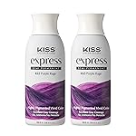 Kiss Express Semi-Permanent Hair Color - Vivid, Highly Pigmented Dye for Vibrant Hair, Gentle Formula, Gray Coverage, pH Balanced, 23 Intermixable Shades, All Hair Types (3.5 oz, Purple Rage, 2 Count)