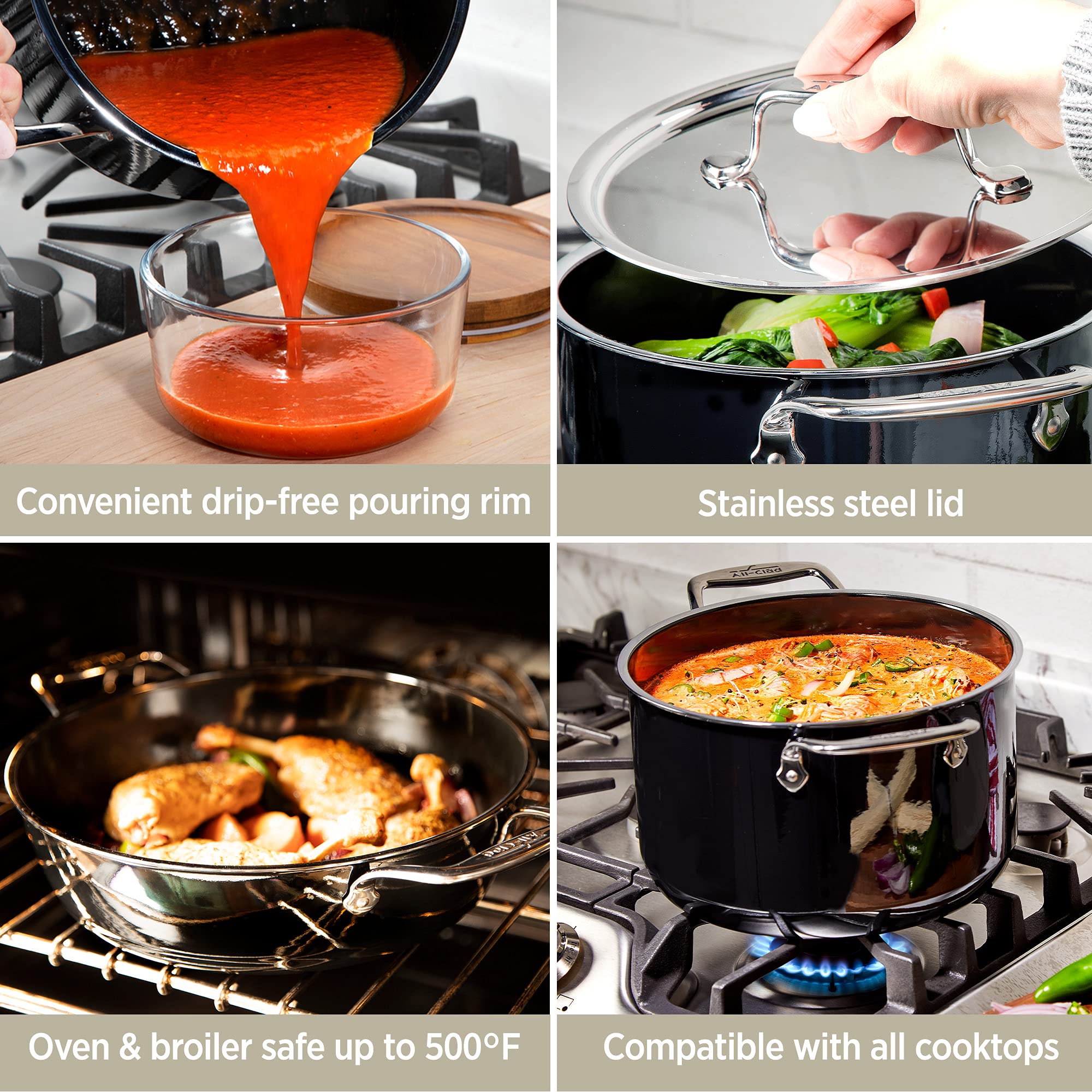 All-Clad FusionTec Stockpot - 7 Quart Ceramic Steel -4