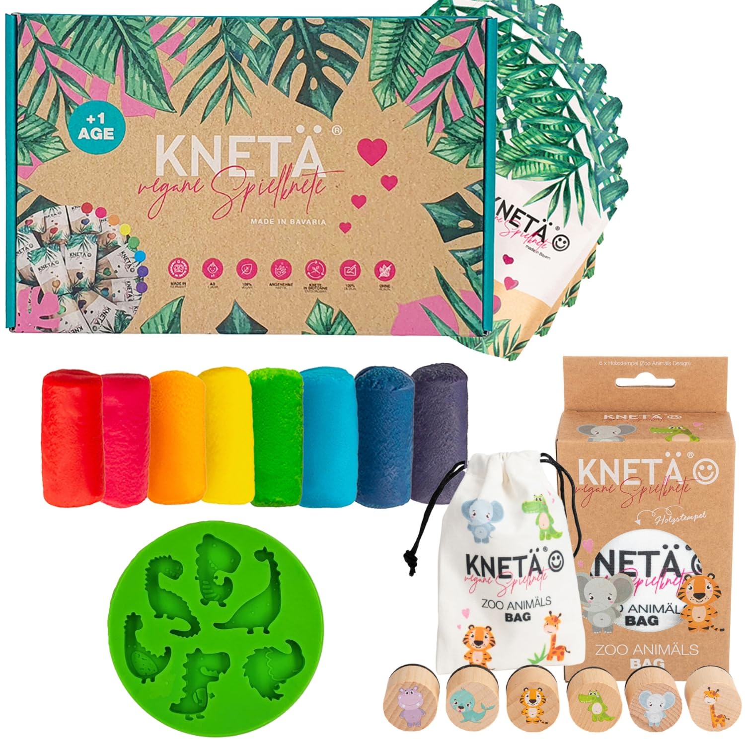 KNETÄ STARTÄR BUNDLES - Vegane Spielknete ab 1 Jahr I Made in Germany I Knetset I Knetzubehör (S)