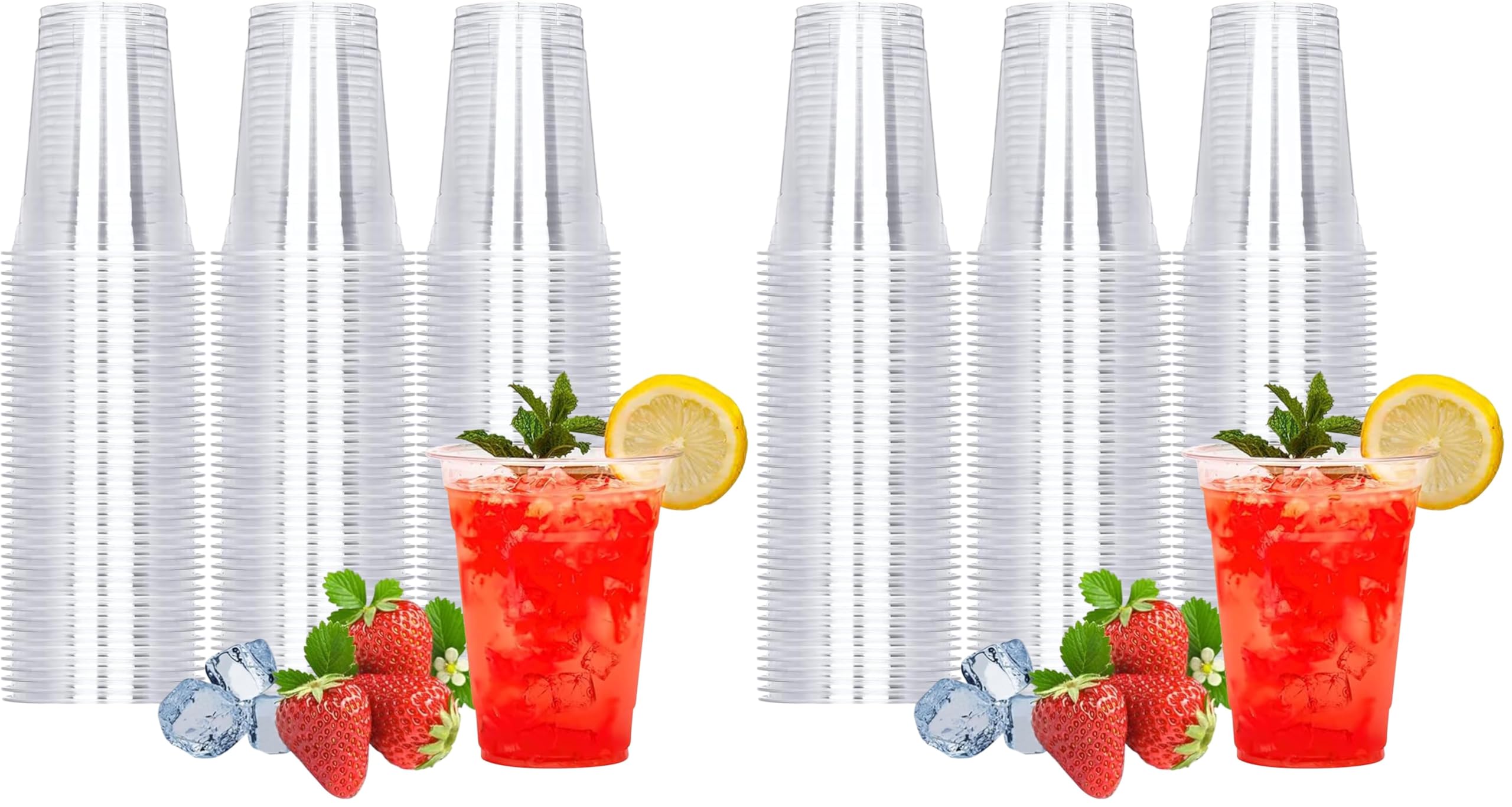 TashiBox 100 Count - 16 Ounce Plastic Cups, Ice Coffee Cups To Go - Crystal Clear PET Party Cups — Amazon image 20