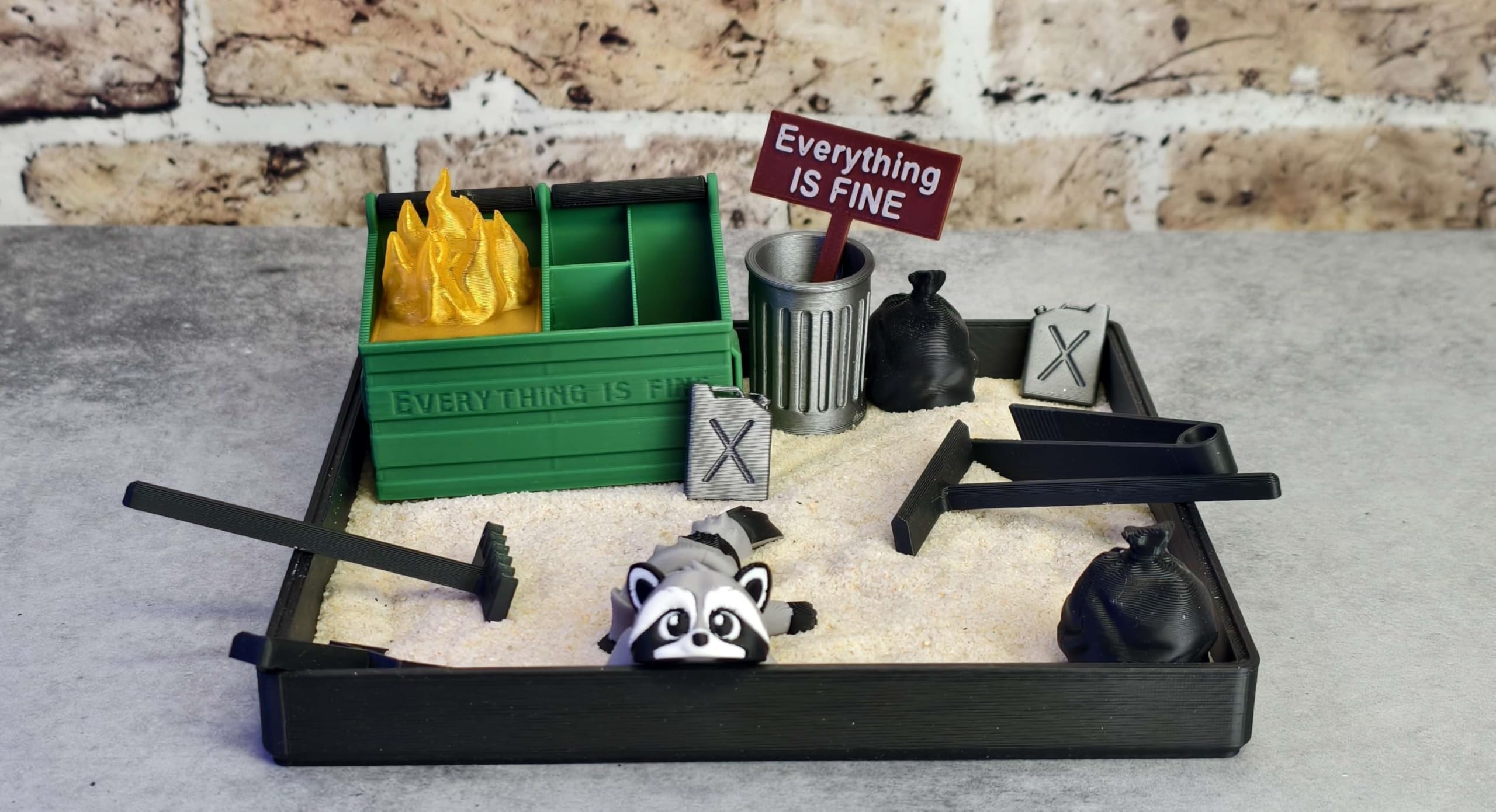 Munnygrubbers - Dumpster Fire Zen Garden - Made in USA - Large 7