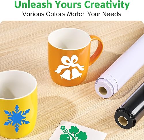 Miniatura 5 de Vinilo negro de 12 pulgadas x 13 pies, vinilo permanente con respaldo de PET más fácil que nunca deja residuos, vinilo adhesivo permanente negro