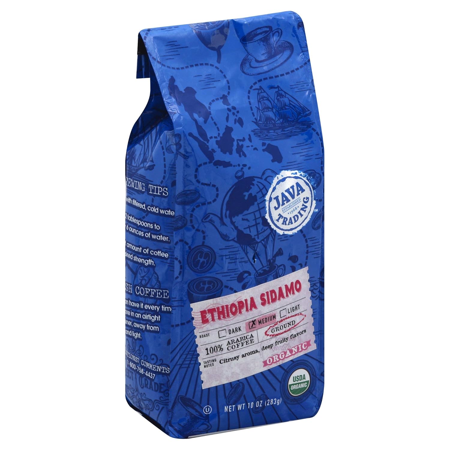 Java Trading Company Organic Ground Coffee, Ethiopian