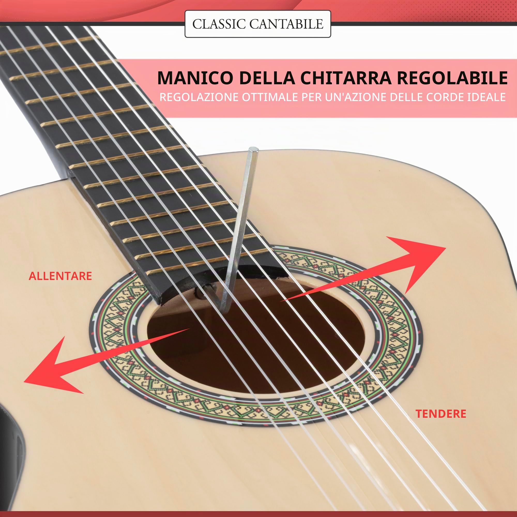 Classic Cantabile Acoustic Series AS-851-L Chitarra classica 1/2 per mancini