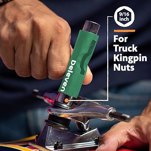 Miniatura 4 de Deleven Skate Tool All-in-One Lightweight Portable Skateboard Tool - T Tool with Allen Wrench, Phillips Head Screwdriver - Adjust Roller Skates,