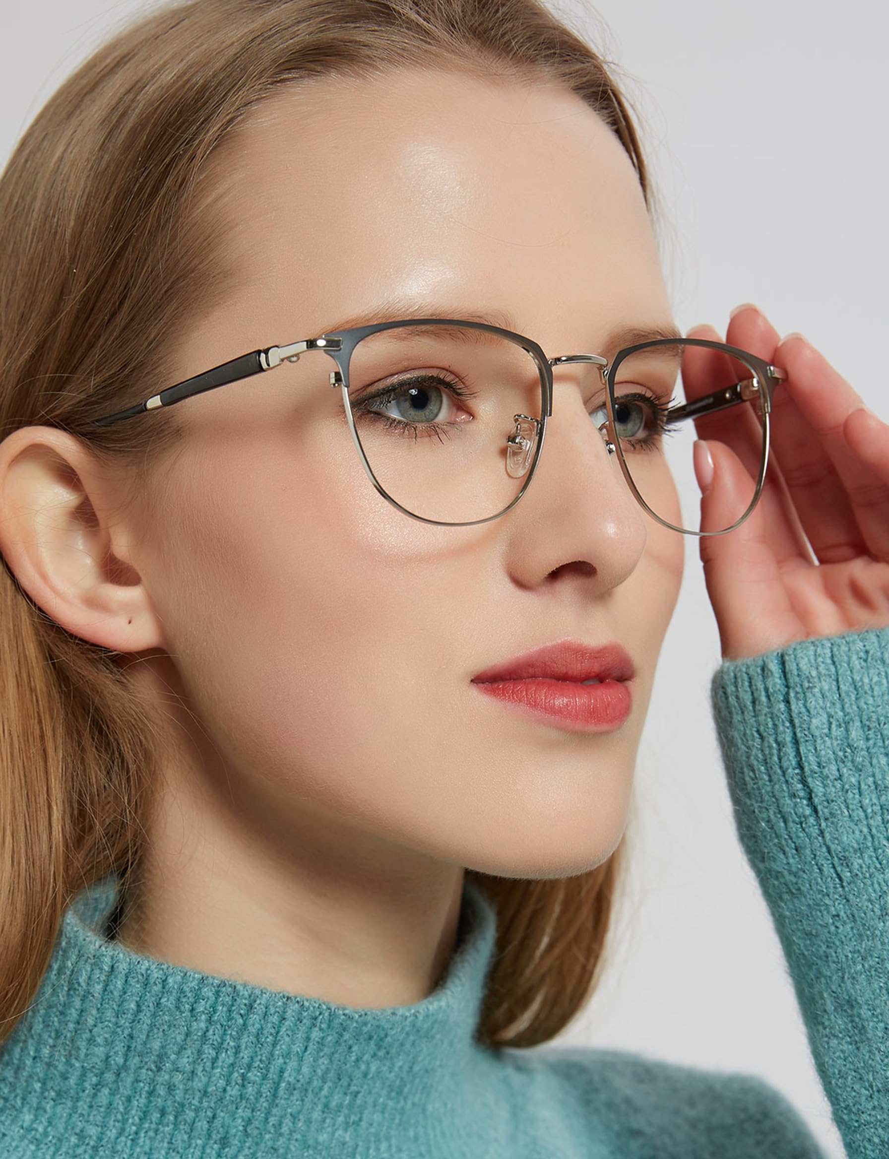 GUDVUE Gafas de luz azul de metal para ordenador, juegos, TV, teléfonos para mujeres/hombres/antirreflejos/UV400/fatiga ocular