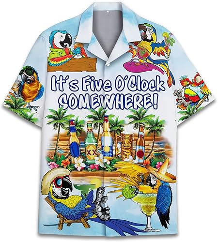 Vintage Version Divertida camisa de manga corta con botones de Halloween y flores tropicales para regalo de playa