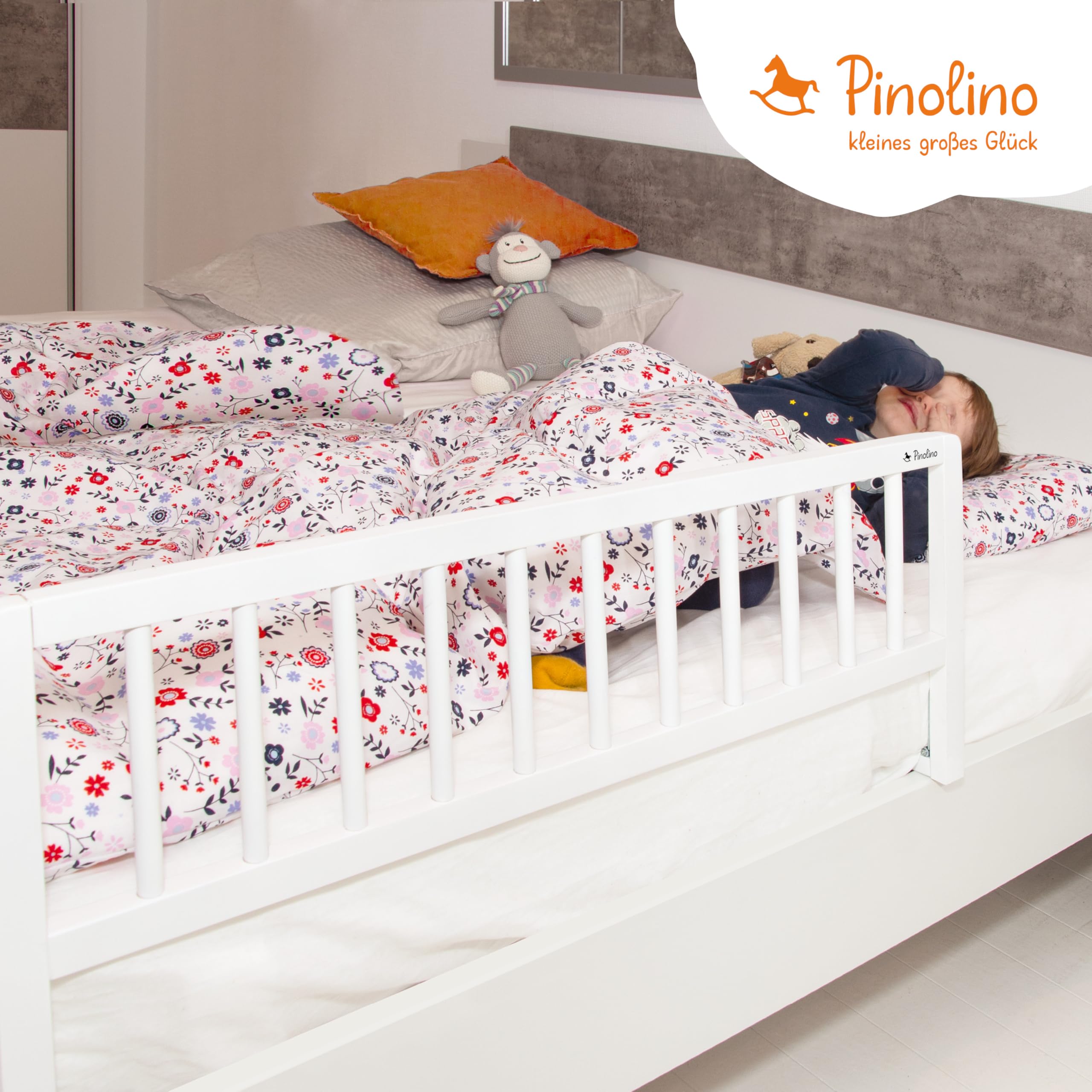 Pinolino Recinto di sicurezza per culla, recinto di sicurezza pieghevole, cameretta per bambini, protezione anticaduta, 90 x 32 x 36 cm, bianco
