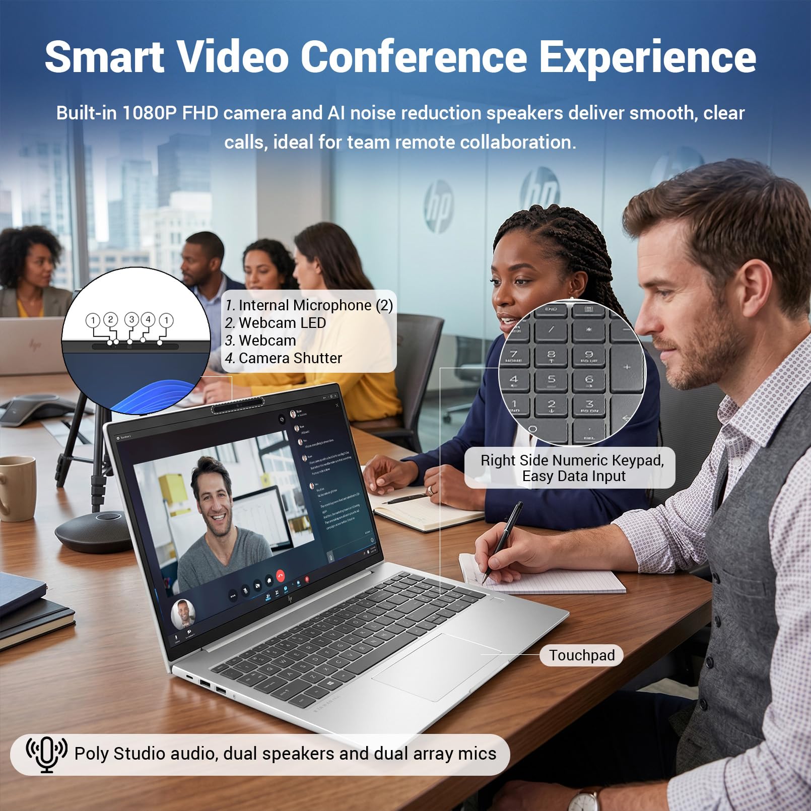 HP ProBook 4 G1iR Business AI Laptop, 16" FHD+ IPS Display, Intel Core 7 150U, 64GB DDR5, 1TB SSD, 1080p Webcam, HDMI, Long Battery Life, Wi-Fi 6, Windows 11 Pro, Bundle with 7-in-1 USB-C Hub image 6