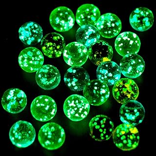 SallyFashion 25 PCS Marbles Glow in The Dark, Marbles Bulk Luminous Colorful Glass Marbles for Kids Marble Games DIY Home Decoration Halloween Treat Bags Gifts