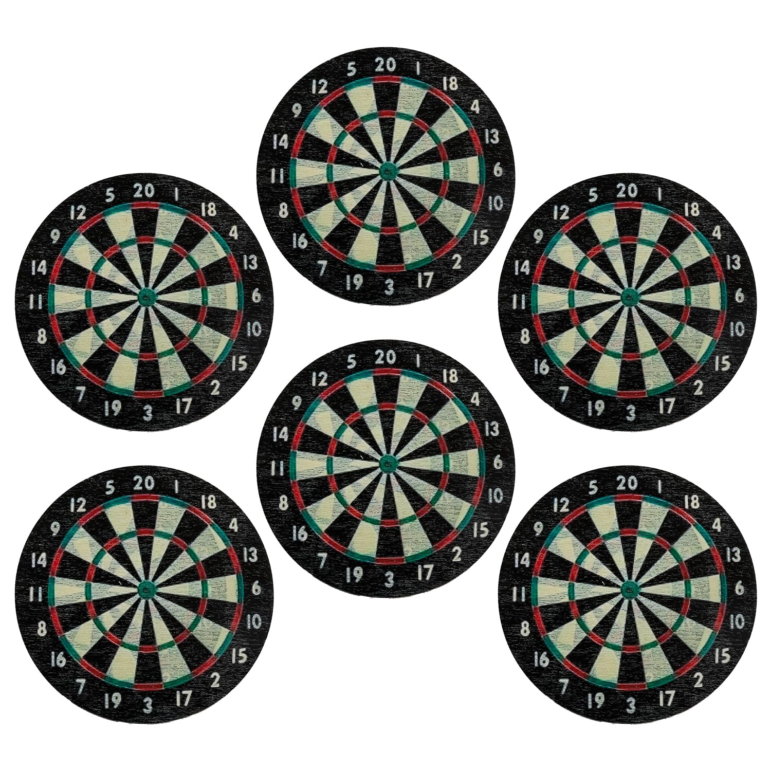 Tabanzhe 6Pcs Darts Coasters Set,Non-Slip Cork Drink Coasters Heat Resistant Beer Mats Round Woven Cup Pads for Coffee Mug, Wine Glass, Bottle,Table Protection for Home Bar Pub