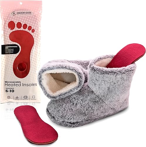 Miniatura 1 de Snook-Ease Heated Booties Thick Warm Winter Feet Warmers with Microwavable Heatable Inserts  Heated Booties Foot Heater for Cold feet