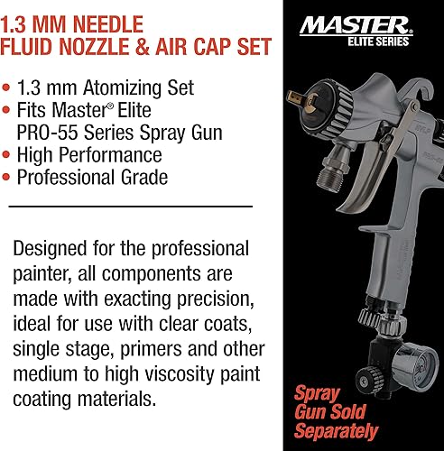 Miniatura 3 de Juego solo de aguja, boquilla de fluido y tapa de aire de 0.06 pulgadas. Se adapta a una pistola de pulverización a presión Master Elite PRO-55