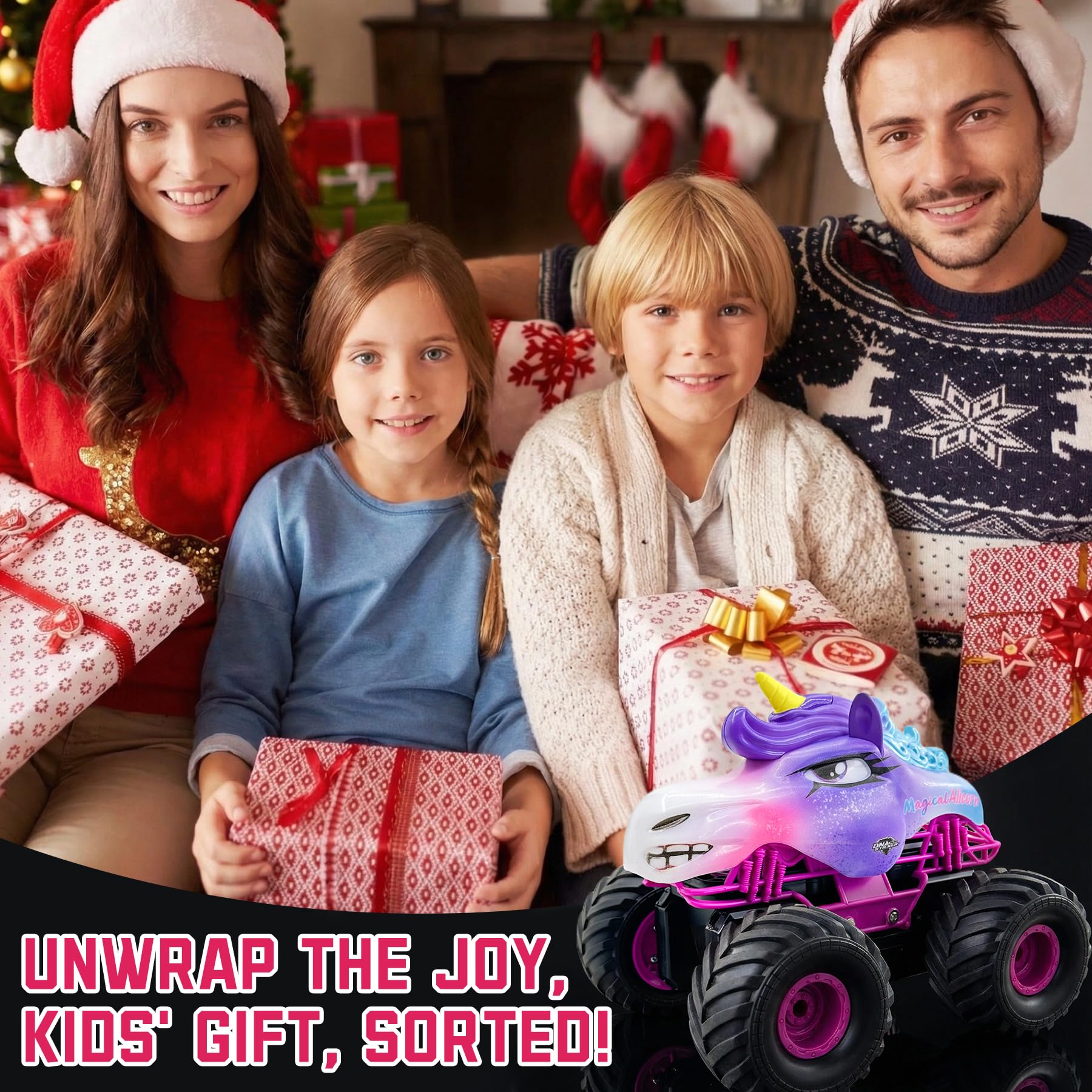 Ferngesteuertes Auto Einhorn 1:18 RC Monstertruck Spielzeug für Kinder ab 6