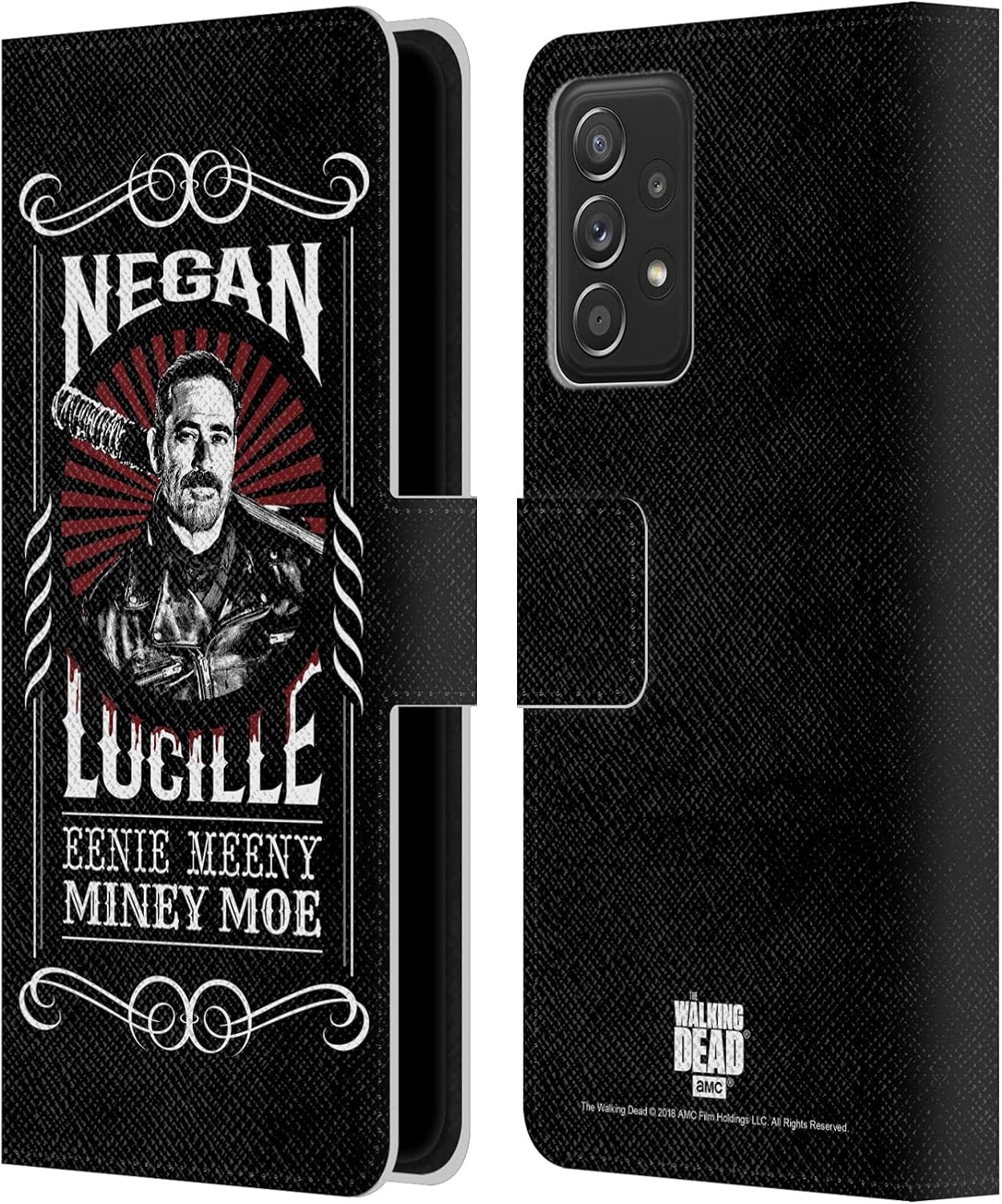 Head Case Designs Officially Licensed AMC The Walking Dead Lucille Negan Biker Art Leather Wallet Case Compatible with Galaxy A52 / A52s / 5G (2021)