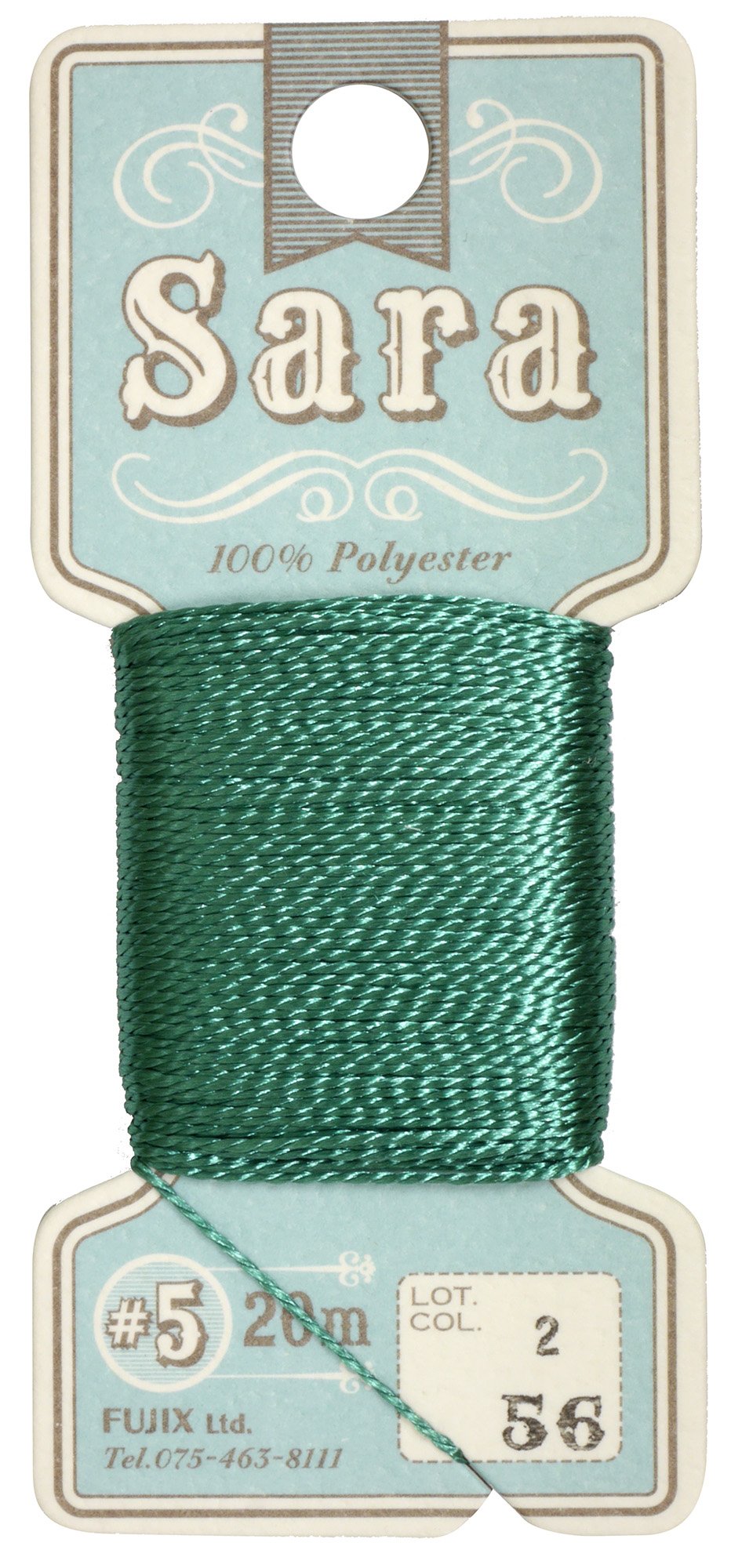 サラ.•☆.• Amazon | FUJIX ステッチ糸 Sara サラ #5 20m Col.56 グリーン